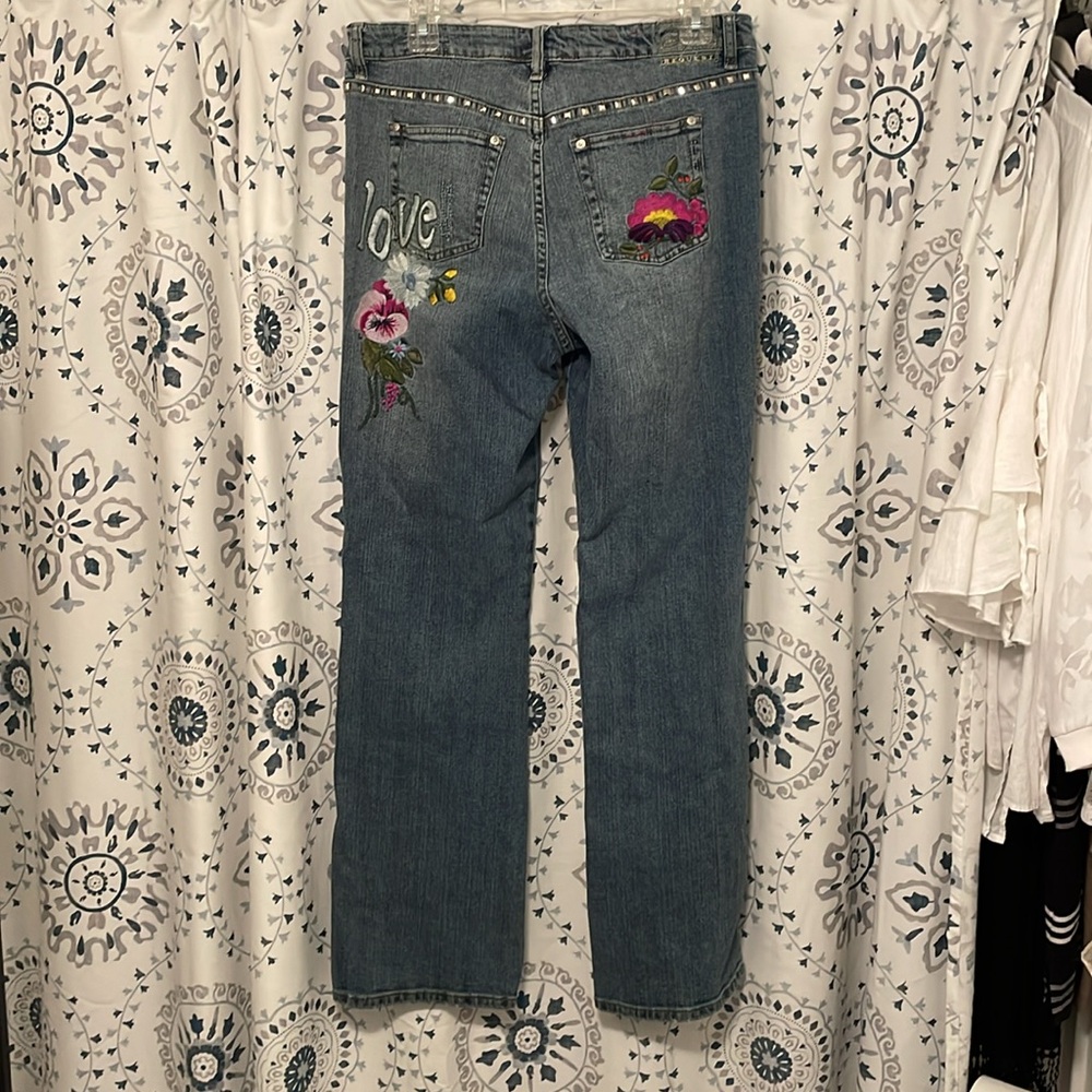 Request Floral Embroidered Women's Bootcut Jeans - Size 14 - Picture 2 of 8